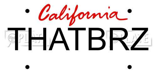 THATBRZ California License Plate