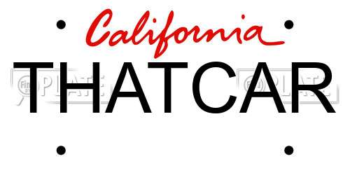 THATCAR California License Plate