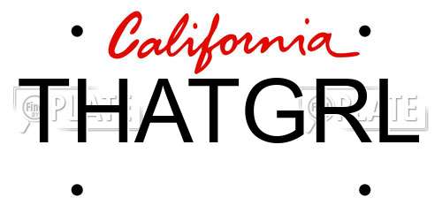 THATGRL California License Plate