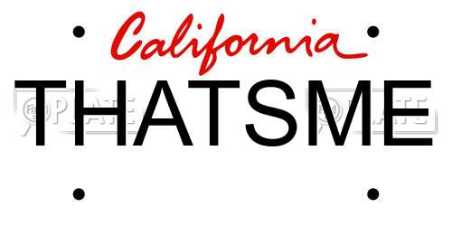 THATSME California License Plate