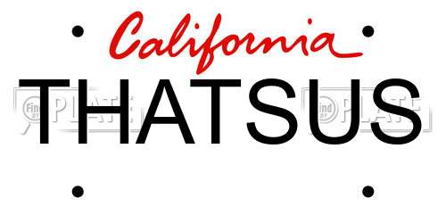 THATSUS California License Plate