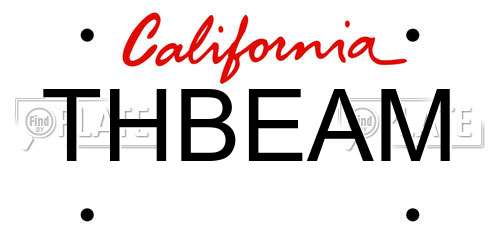 THBEAM California License Plate