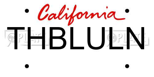 THBLULN California License Plate