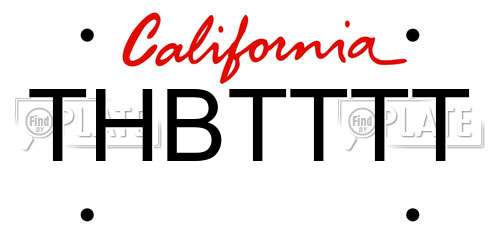THBTTTT California License Plate