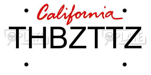 THBZTTZ California License Plate