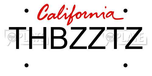 THBZZTZ California License Plate