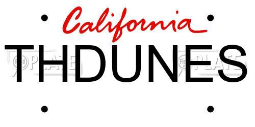 THDUNES California License Plate