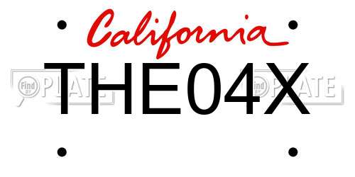 THE04X California License Plate