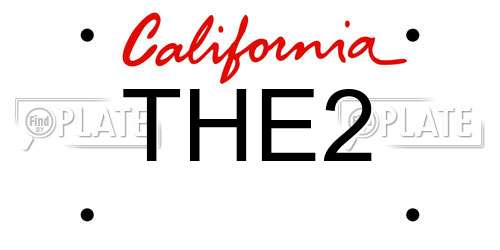 THE2 California License Plate