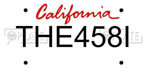 THE458I California License Plate