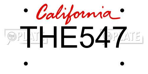 THE547 California License Plate