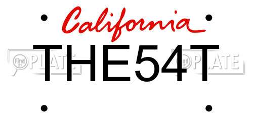 THE54T California License Plate