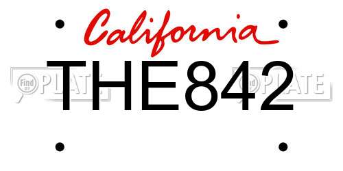 THE842 California License Plate
