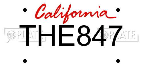 THE847 California License Plate