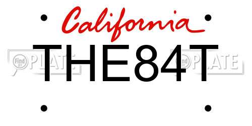 THE84T California License Plate
