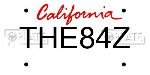 THE84Z California License Plate