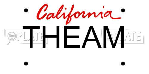 THEAM California License Plate