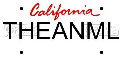 THEANML California License Plate
