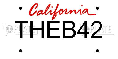 THEB42 California License Plate