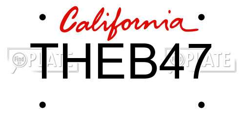 THEB47 California License Plate