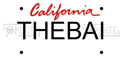 THEBAI California License Plate