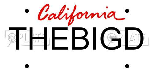 THEBIGD California License Plate