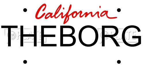 THEBORG California License Plate