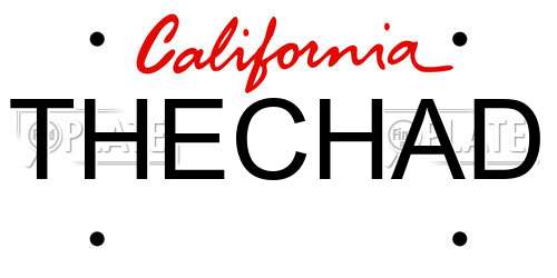 THECHAD California License Plate