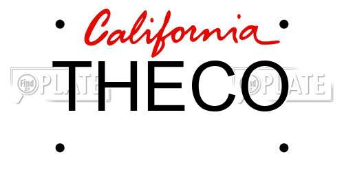 THECO California License Plate