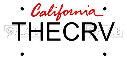 THECRV California License Plate