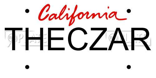 THECZAR California License Plate