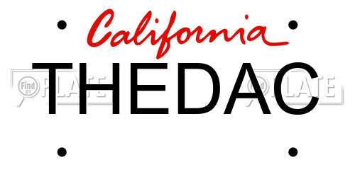 THEDAC California License Plate