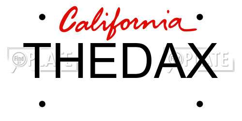 THEDAX California License Plate