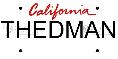 THEDMAN California License Plate