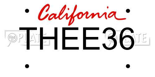 THEE36 California License Plate