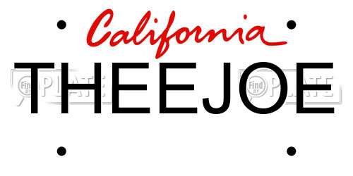 THEEJOE California License Plate
