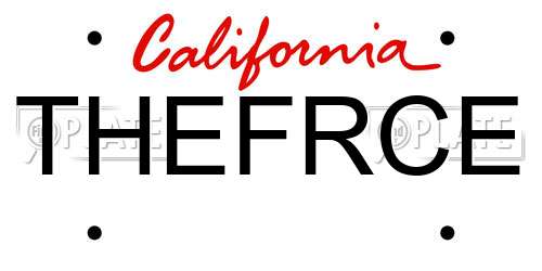 THEFRCE California License Plate