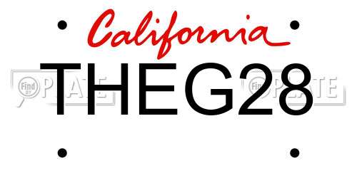 THEG28 California License Plate