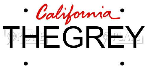 THEGREY California License Plate