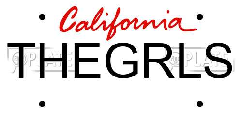 THEGRLS California License Plate