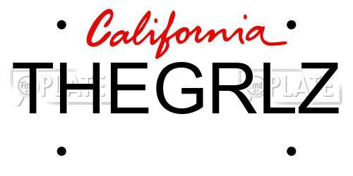 THEGRLZ California License Plate