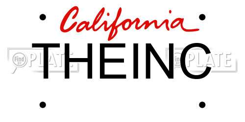 THEINC California License Plate