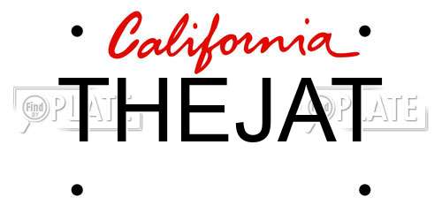 THEJAT California License Plate