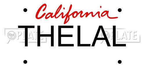 THELAL California License Plate