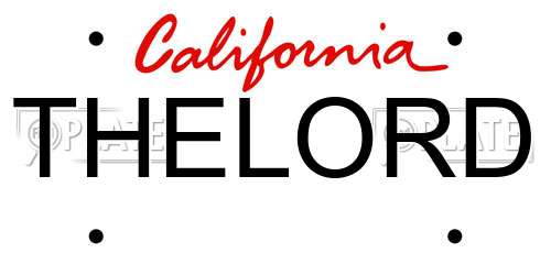 THELORD California License Plate