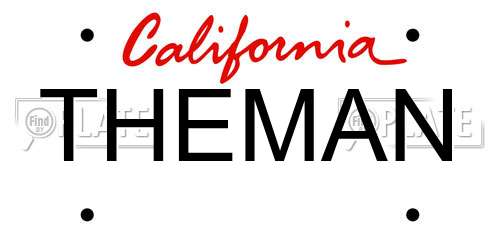 THEMAN California License Plate