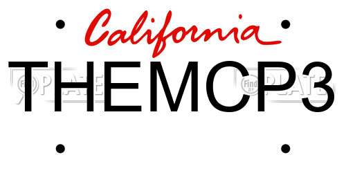 THEMCP3 California License Plate