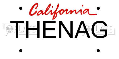 THENAG California License Plate