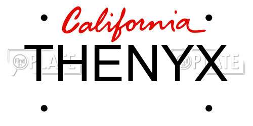 THENYX California License Plate
