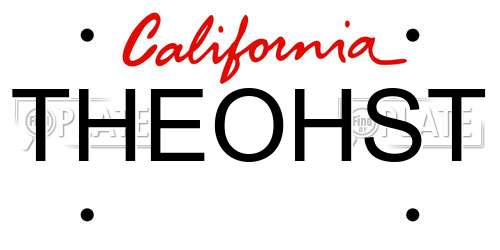 THEOHST California License Plate